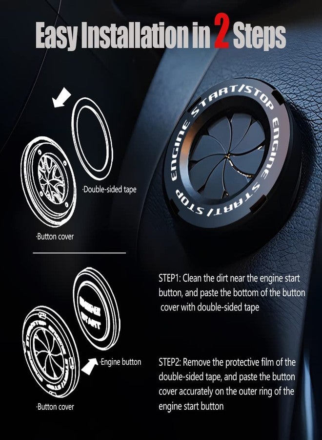 Tybasthe Rotary Start Button Cover, Car Engine Start Stop Accessories, Auto Ignition Switch Cover, Black - Image 5