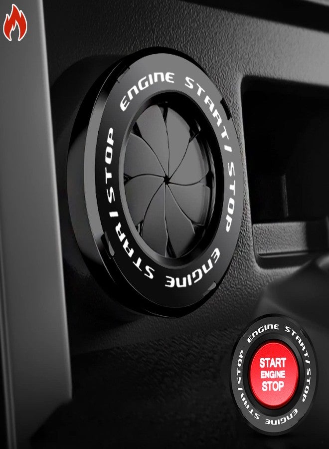 Tybasthe Rotary Start Button Cover, Car Engine Start Stop Accessories, Auto Ignition Switch Cover, Black - Image 1