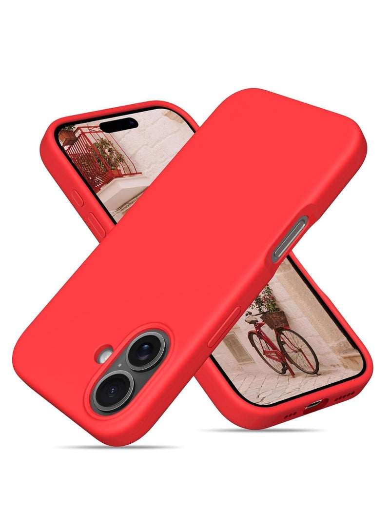 TIGER Case Compatible with iPhone 16 Plus | Liquid Soft Silicone iPhone 16 Plus Cover | Shockproof Gel Rubber Phone Case with Inside Microfiber Lining | Full Body Protection | Anti-Slip | Scratch-Resistant | Wireless Charging Compatible | Ultra-Slim & Lightweight for iPhone 16 Plus 6.7 inch (Red, iP 16 Plus) - Image 1