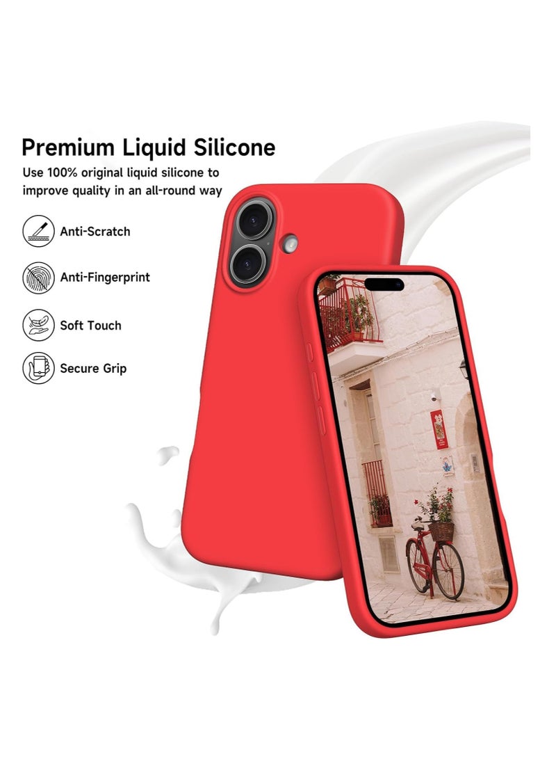 TIGER Case Compatible with iPhone 16 Plus | Liquid Soft Silicone iPhone 16 Plus Cover | Shockproof Gel Rubber Phone Case with Inside Microfiber Lining | Full Body Protection | Anti-Slip | Scratch-Resistant | Wireless Charging Compatible | Ultra-Slim & Lightweight for iPhone 16 Plus 6.7 inch (Red, iP 16 Plus) - Image 3