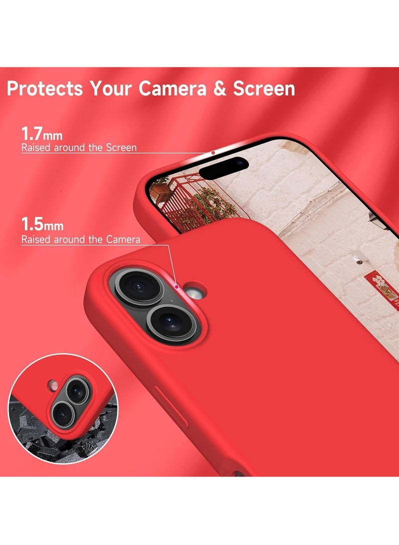 TIGER Case Compatible with iPhone 16 Plus | Liquid Soft Silicone iPhone 16 Plus Cover | Shockproof Gel Rubber Phone Case with Inside Microfiber Lining | Full Body Protection | Anti-Slip | Scratch-Resistant | Wireless Charging Compatible | Ultra-Slim & Lightweight for iPhone 16 Plus 6.7 inch (Red, iP 16 Plus) - Image 4