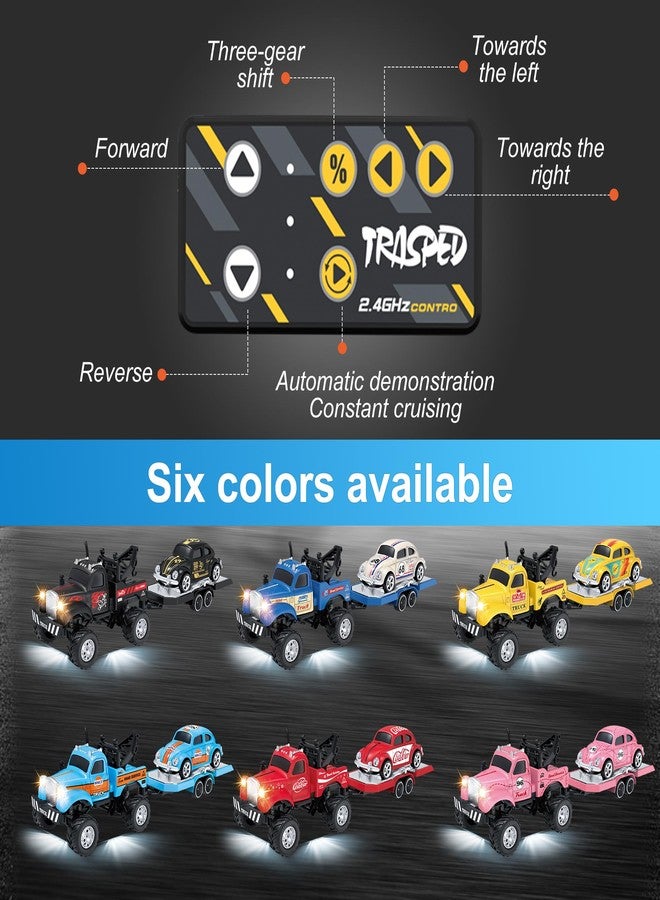 MOONTOY 1:64 Scale Mini Alloy Truck RC Car with LED Lights, 2.4Ghz Remote and App Control Toy Car, 3-Speed Adjustment Pocket Toy Car for Kids 4-8 Years and Adults (Black) - Image 4