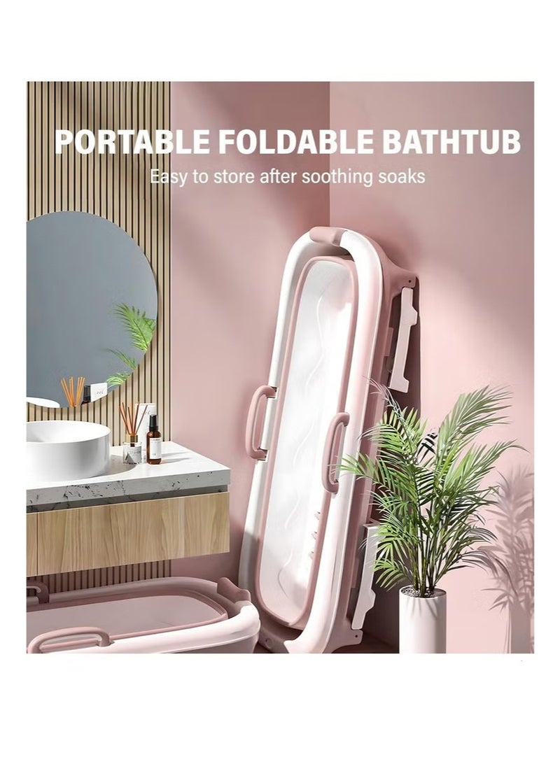 Big Portable bathtub with cover White/Pink with foam pillow 148 cm - Image 3