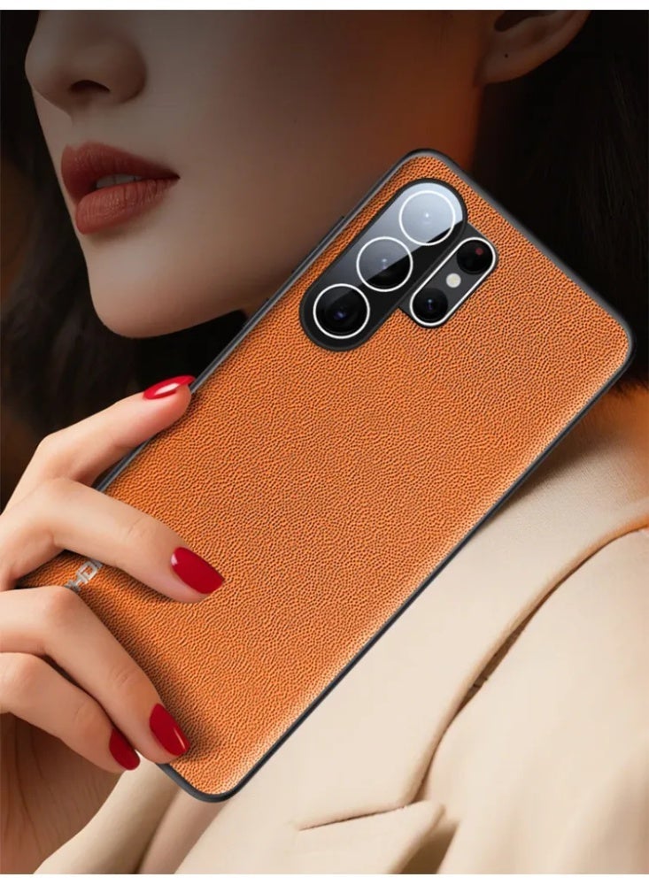غطاء هاتف بلمسة جلد نابا الفاخر، واقي مضاد للصدمات لهواتف Samsung Galaxy S25/S26 Ultra - Image 2