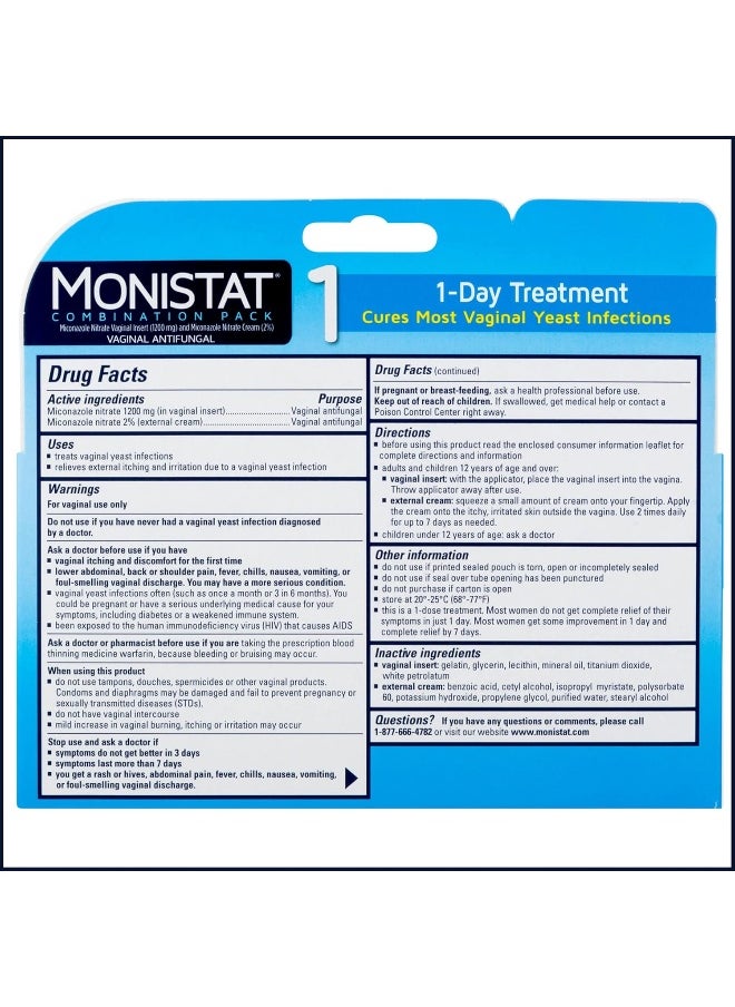 Monistat 1-Day Yeast Infection Treatment, Prefilled  - Image 2