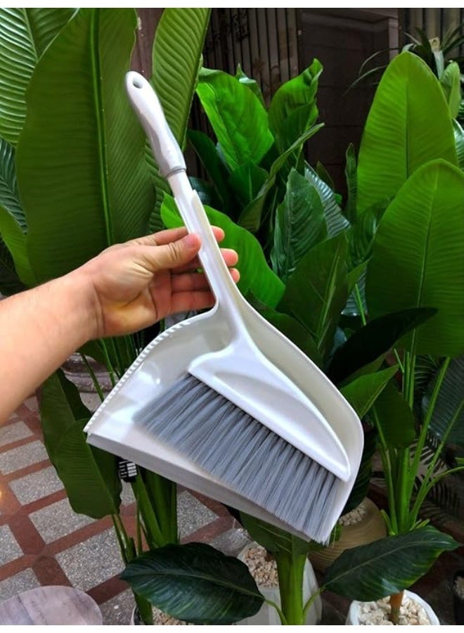 جاروف كبير مع فرشاة تنظيف بلاستيكية، تصميم عملي بمقبض مريح، بسعة كبيرة، رأس زاوي مائل وفرشاة واسعة لتسهيل جمع الغبار والأوساخ. - Image 3