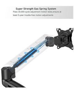NB NORTH BAYOU NB North Bayou Computer Monitor Desk Mount Stand Full Motion Swivel with Gas Spring Arm Adjustable Height Tilt Angle for 17-30 Inch Screens VESA 75x75/100x100mm with Clamp, Grommet Mounting Base F80  - Image 3