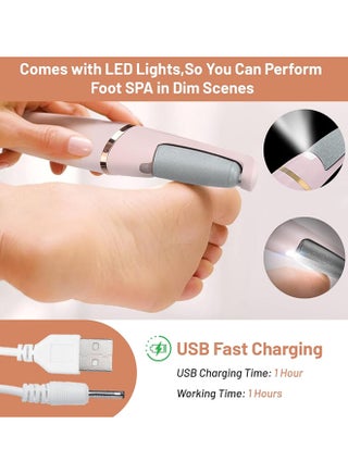 Electric Foot Callus Remover,Electric Callus Remover Professional Pedicure Tool with 2 Gears,Foot File, Scrubber Pedicure Tools for Cracked Heels Dead Skin, Exfoliating Heel Files for Feet Care - view 4