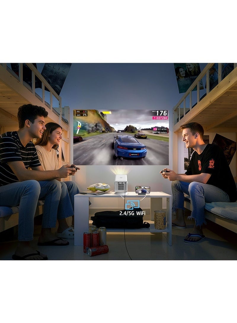 HP بروجيكتور ميرلين الذكي عالي الدقة 720p مع عرض الشاشة اللاسلكي لنظامي iOS و Android، شاشة 90 بوصة، تطبيقات مدمجة، اتصال واي فاي، تصميم محمول دوار – MC400 - Image 5