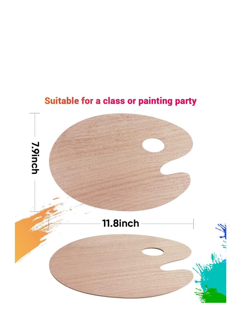 Terabyte Wooden Paint Palette, 2 Pack, Artist Palette, Painting Palette, Oil Paint Palette, Wood Paint Palette, Art Pallet for Painting, Palettes, Wood Paint Pallet, Pallets for Painting, Wood Palette - Image 2