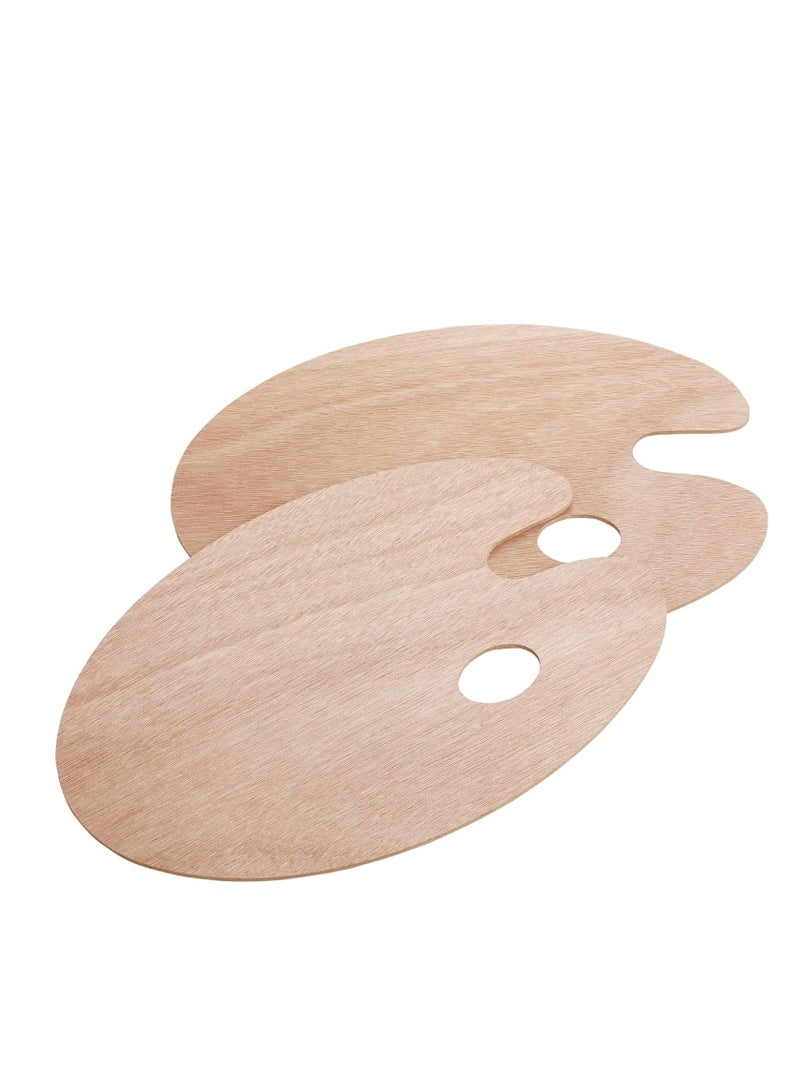 Terabyte Wooden Paint Palette, 2 Pack, Artist Palette, Painting Palette, Oil Paint Palette, Wood Paint Palette, Art Pallet for Painting, Palettes, Wood Paint Pallet, Pallets for Painting, Wood Palette - Image 1