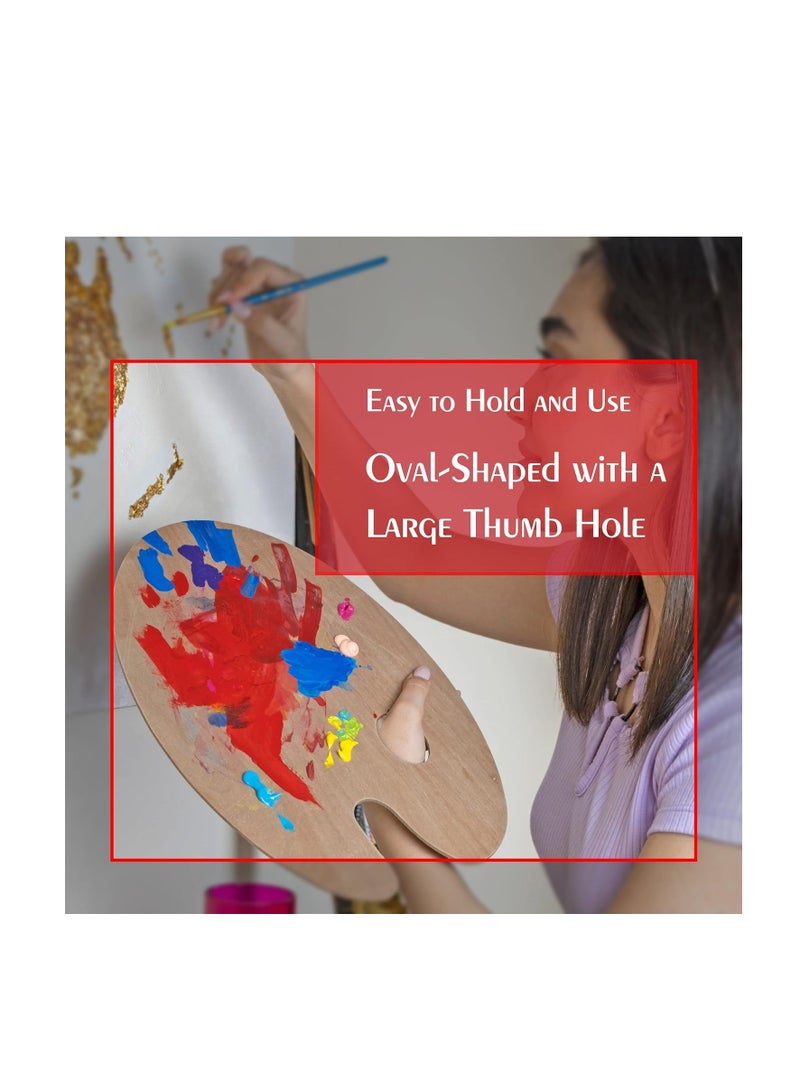 Terabyte Wooden Paint Palette, 2 Pack, Artist Palette, Painting Palette, Oil Paint Palette, Wood Paint Palette, Art Pallet for Painting, Palettes, Wood Paint Pallet, Pallets for Painting, Wood Palette - Image 5