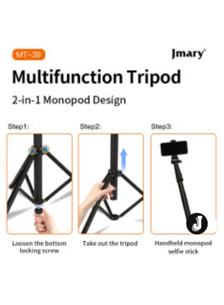 JAJEEK Aluminum Extendable Phone Tripod with Selfie Stick & Phone Clip – Adjustable, Lightweight & Sturdy for Vlogging, Selfies & Live Streaming  - Image 4