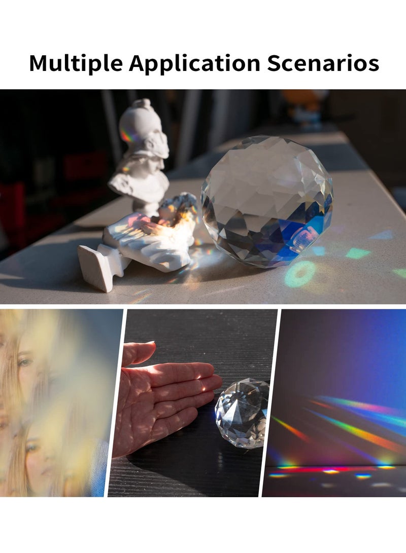 SYOSI Photography Prism, Optical Crystal Glass Ball Filter with 1/4" Thread Mount, Portable 60mm Rainbow Prism for Photos and Teaching Light Spectrum Physics - Image 2