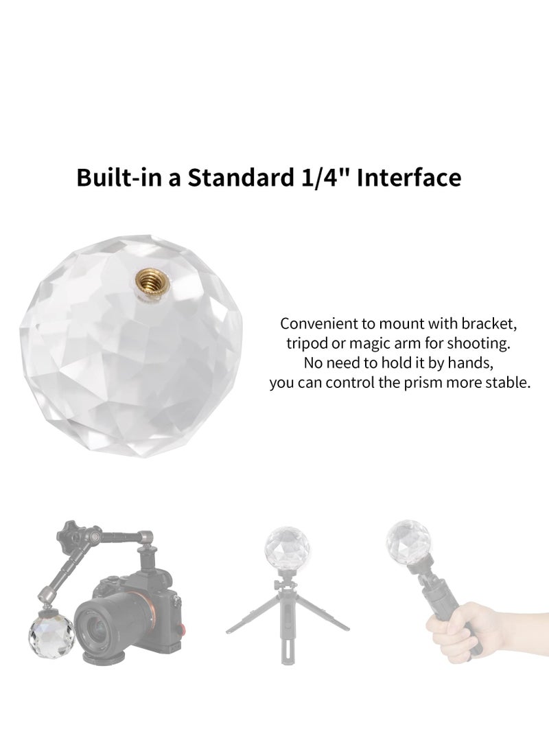 SYOSI Photography Prism, Optical Crystal Glass Ball Filter with 1/4" Thread Mount, Portable 60mm Rainbow Prism for Photos and Teaching Light Spectrum Physics - Image 4