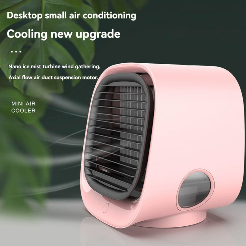 CoolFlow Mini AC 2025, Portable Air Cooler with 3 Speeds, 300ml Water Tank & Colorful Night Lights for Home Office (White) - Image 2