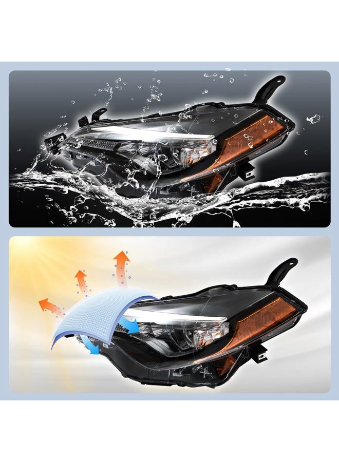 WFLNHB Headlights Assembly Replacement for 2017-2019 Toyota Corolla L LE LE Eco Projector Headlights LED Headlamps with DRL Driver & Passenger Side - Image 3