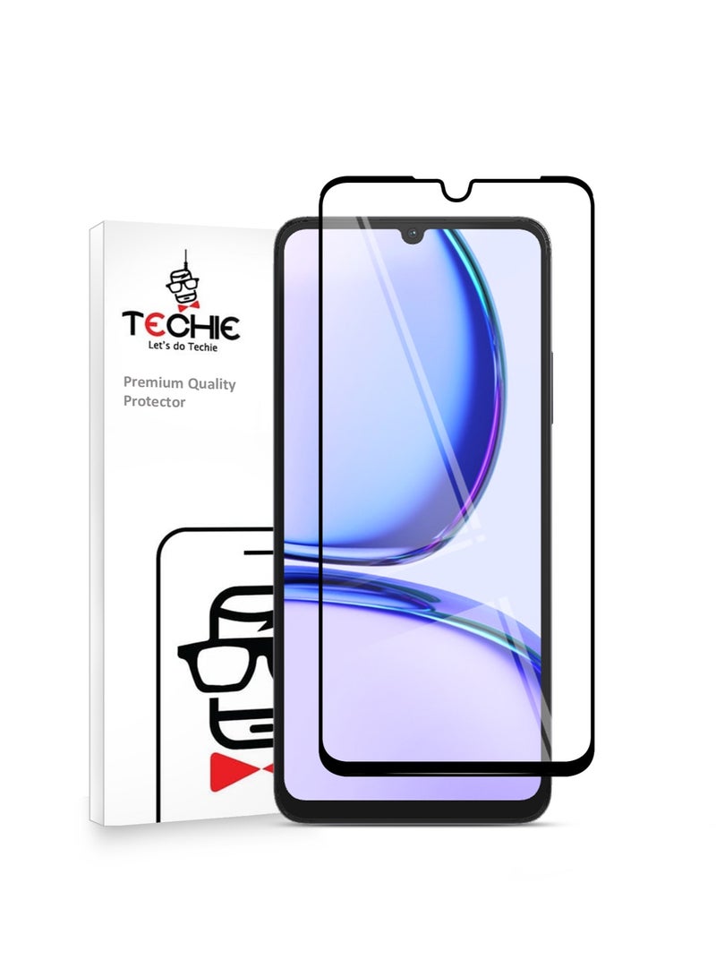 Techie واقي شاشة Techie Full Cover 10H Hardness HD من الزجاج المقوى لهاتف Realme C53 - مضاد للخدش ومضاد لبصمات الأصابع ومضاد للفقاعات - Image 1