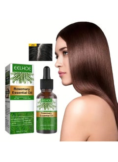 Eelhoe Rosemary Hair Growth Essential Oil Anti Hair Loss Fast Regrowth Essence Aromatherapy Repair Damaged Frizzy Thinning Scalp Hair-restorer Dense Hair Growth Serum（30ml）