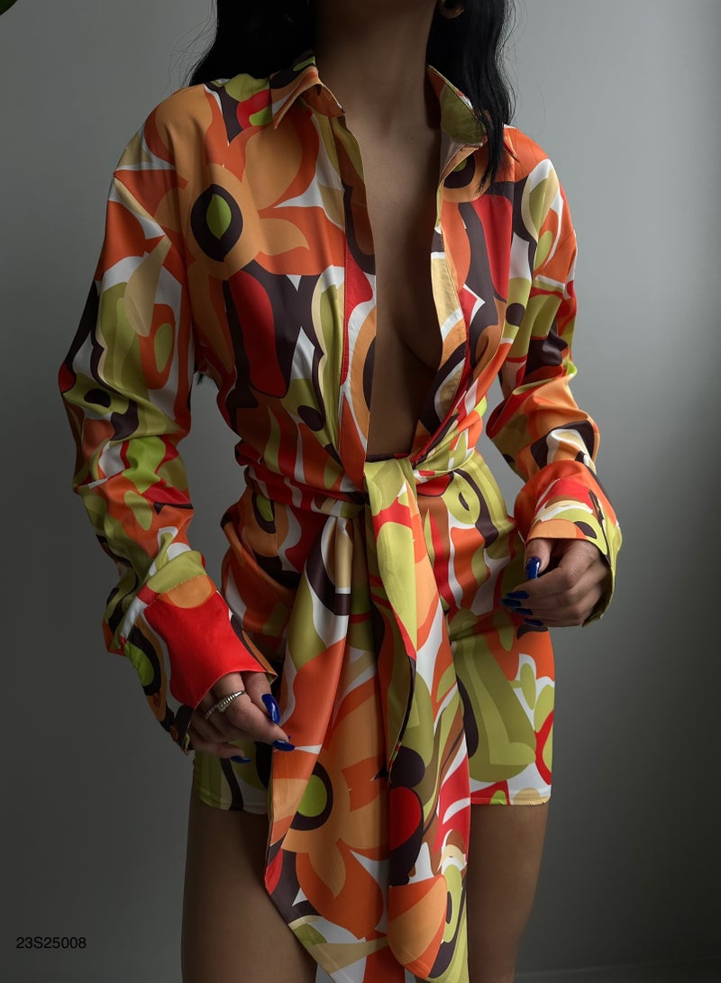 Floral Tie Mini Dress  - Image 3
