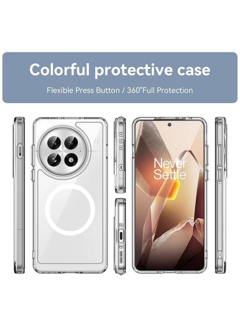 Clear Case Compatible with MagSafe for OnePlus 13R , Built-in Magnetic Ring Slim Rugged Bumper Cover Shockproof (Clear) - Image 2