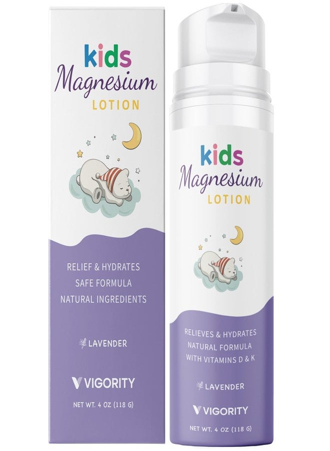 VIGORITY Magnesium Lotion for Kids & Babies Sleep - Bedtime Calming Body Cream with Natural Ingredients, Lavender Oil, Shea Butter & Multi Vitamins - Topical Magnesium Soothing Relief, Promotes Relaxation - Image 1