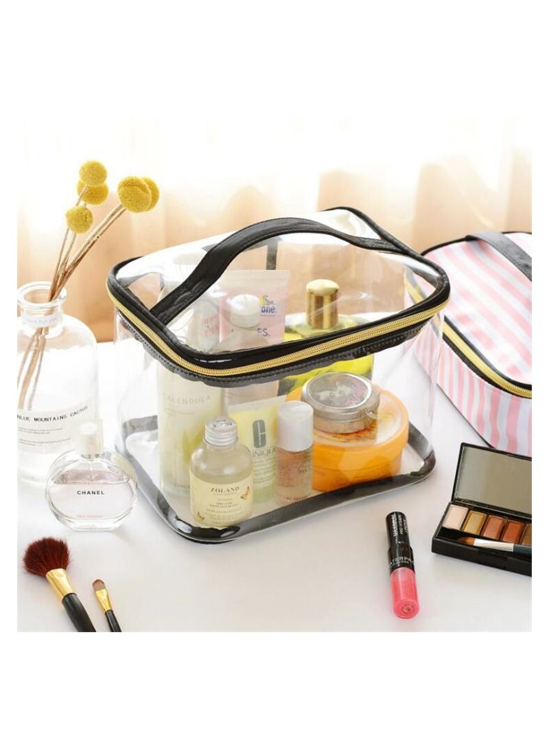 BP 4-Piece Cosmetic Bags Set Clear/Black/Pink - Image 4