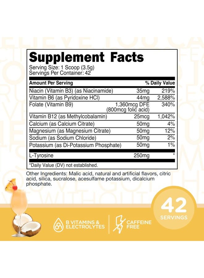 TransformHQ Hydration 42 Servings (Pina Colada) - Electrolytes, Mental Clarity, Vitamins - Image 2