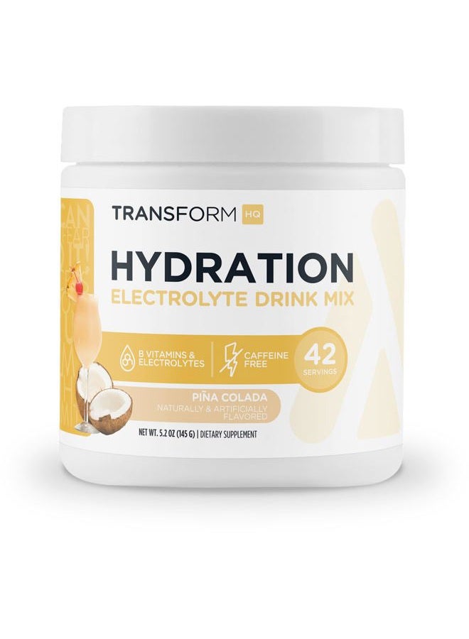 TransformHQ Hydration 42 Servings (Pina Colada) - Electrolytes, Mental Clarity, Vitamins - Image 1