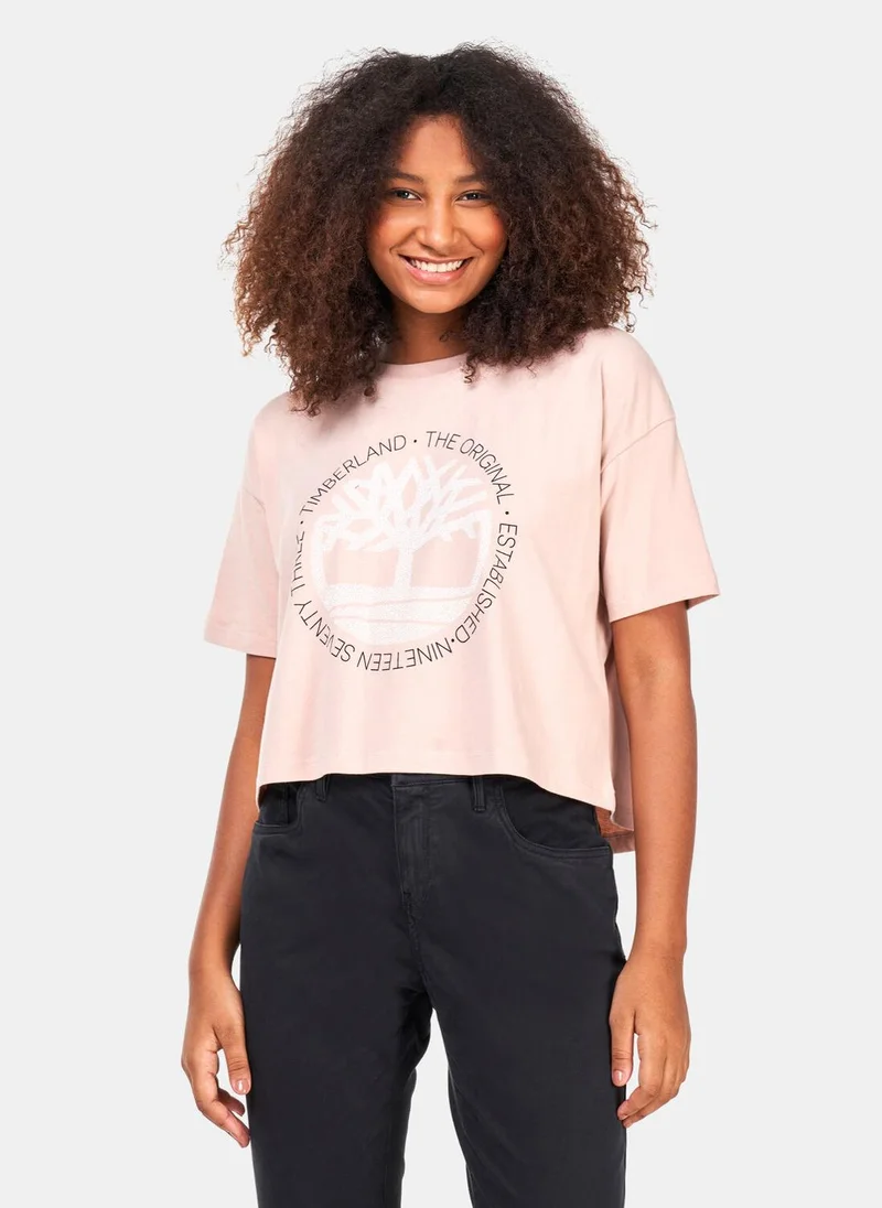 Timberland Women's Cropped Logo T-Shirt