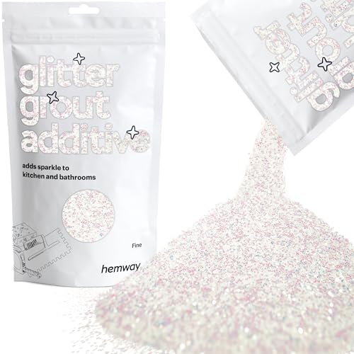 Hemway Glitter Grout Additive add Sparkle to Mosaic Tiles, Bathrooms, Wet Rooms, Kitchens, Tiled Based Rooms and Cement Based Grouts 100g / 3.5oz - Mother of Pearl Iridescent - Image 1