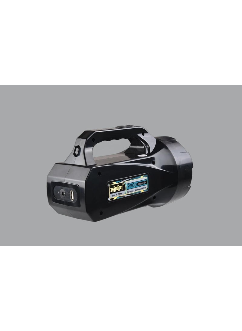 GLOBEAM GLOBEAM 9900 Kisan Rechargeable Torch with Side Emergency Light 7000 mAh Battery with Long Range Distance Light for Kisan Farmers Villagers ABS Plastic  - Image 2