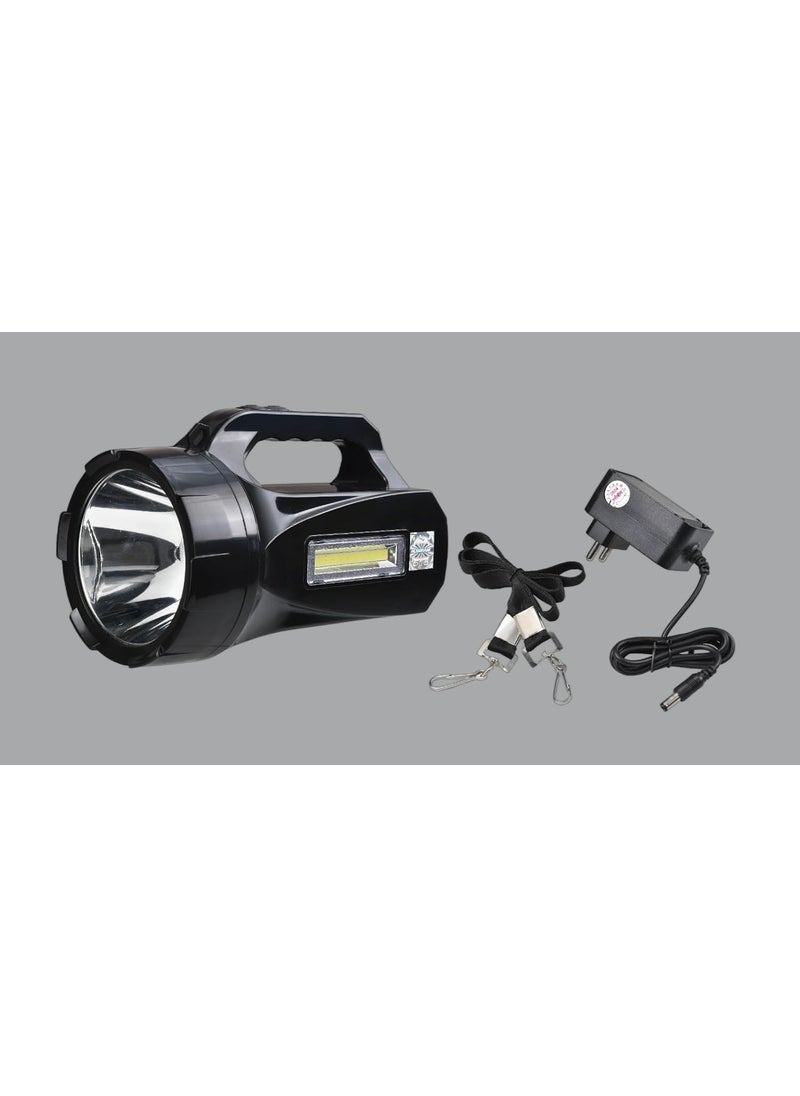 GLOBEAM GLOBEAM 9900 Kisan Rechargeable Torch with Side Emergency Light 7000 mAh Battery with Long Range Distance Light for Kisan Farmers Villagers ABS Plastic  - Image 4