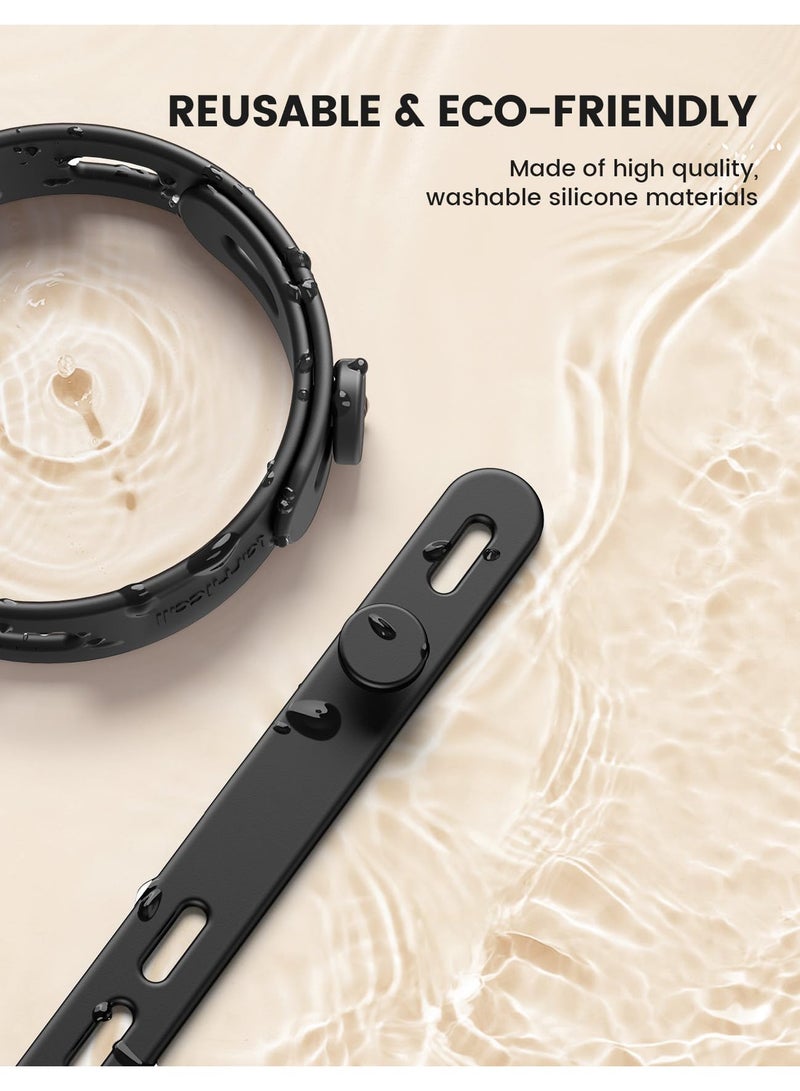 Fasola 10Pack Silicone Cable Ties Cord Organizer Strap - Reusable Washable Wire Wrap Management with Lock Buckle, Elastic Adjustable Charger Cable Wrap Tie, Electrical Cord Organizer for Travel Home - Image 4