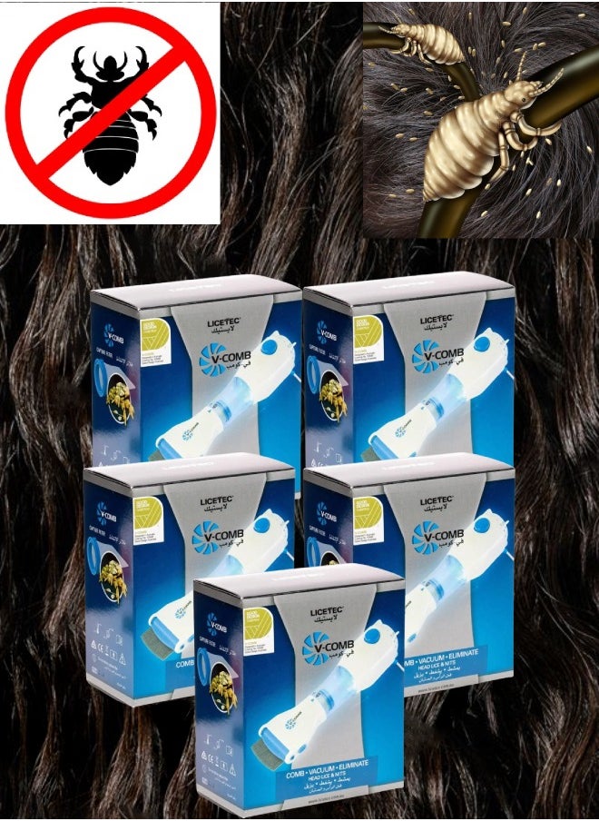 Licetec V-Comb 5 Pieces Lisetec V-Comp device for lice and nits  - Image 1