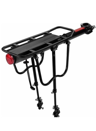 FlexiZone Bike Rear Carrier - Aluminum Alloy Adjustable Bike Rear Seat Carrier Luggage Travel Bag Backpack for Mountain Bike Folding Bike with Red Reflector 110lbs Bearing Capacity - pzsku/Z5150BF2E565509D668DCZ/45/_/1698768410/187fb9b6-a4b2-4fe0-bf33-3908a19cbc42
