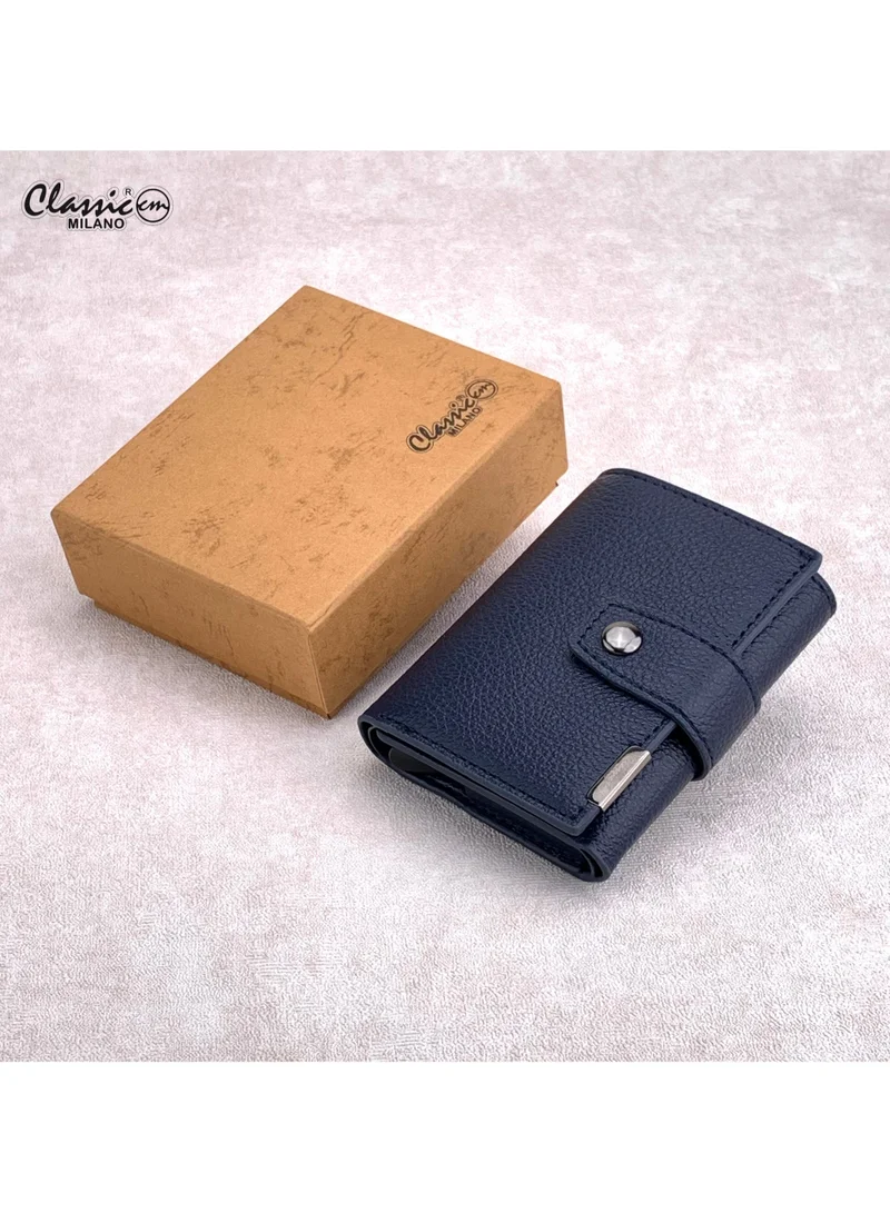 كلاسيك ميلانو محفظة Classic Milano من الجلد الصناعي مزودة بتقنية حجب RFID للرجال والنساء | حامل بطاقات بآلية إخراج تلقائية (Pop-Up) | محفظة لحفظ بطاقات الائتمان للرجال والنساء