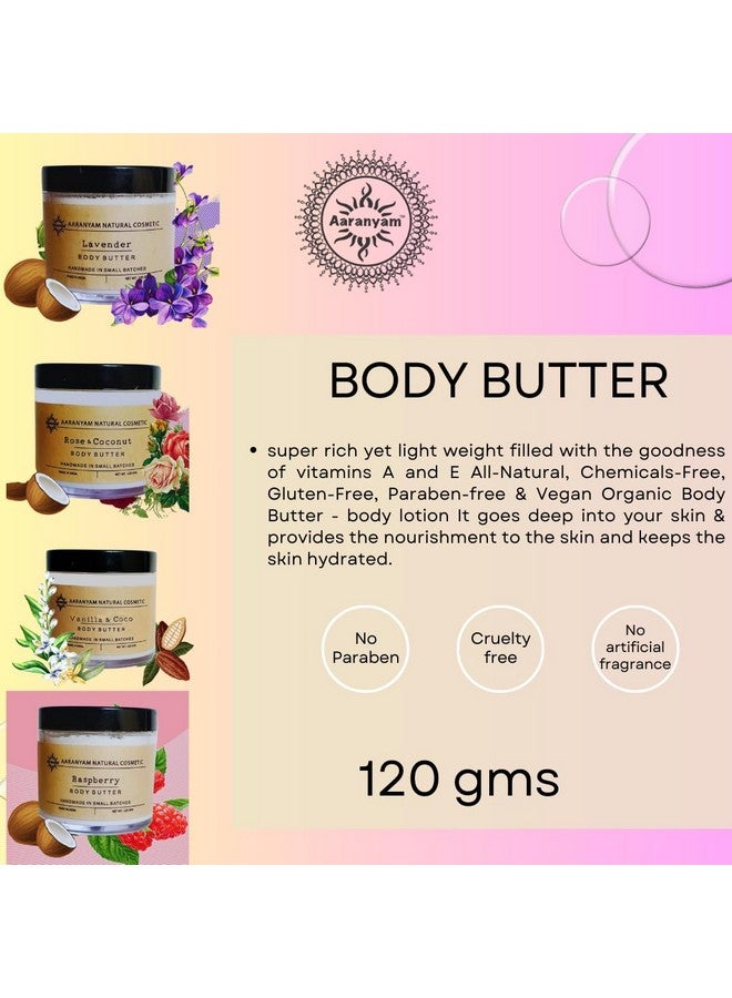Aaranyam | Vanilla & Coconut Body Butter moisturizer cream - dry skin moisturizer with goodness of shea butter raw cocoa butter - Body Cream - winter cream For Women & Men, 120 g - Image 3