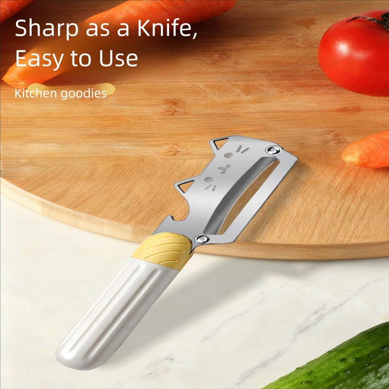 ANMIOU Multifunctional Vegetable Peeler with Stainless Steel Blade and Bottle Opener - Ideal for Veggie Potato Carrot and Apple Peeling - Image 5