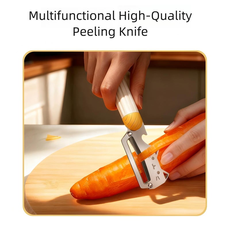 ANMIOU Multifunctional Vegetable Peeler with Stainless Steel Blade and Bottle Opener - Ideal for Veggie Potato Carrot and Apple Peeling - Image 4