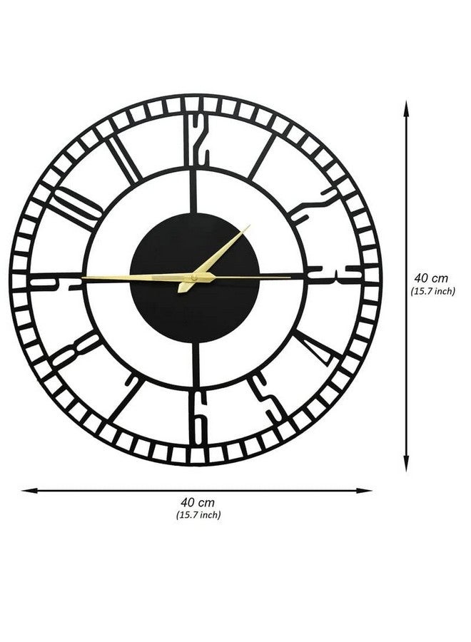 Hometrix The Art of Ingenuity Designer Stylish Metal Analog Wall Clock for Living Room, Antique,Big Size (Style 2, 40 Cm) (Black) - Image 2