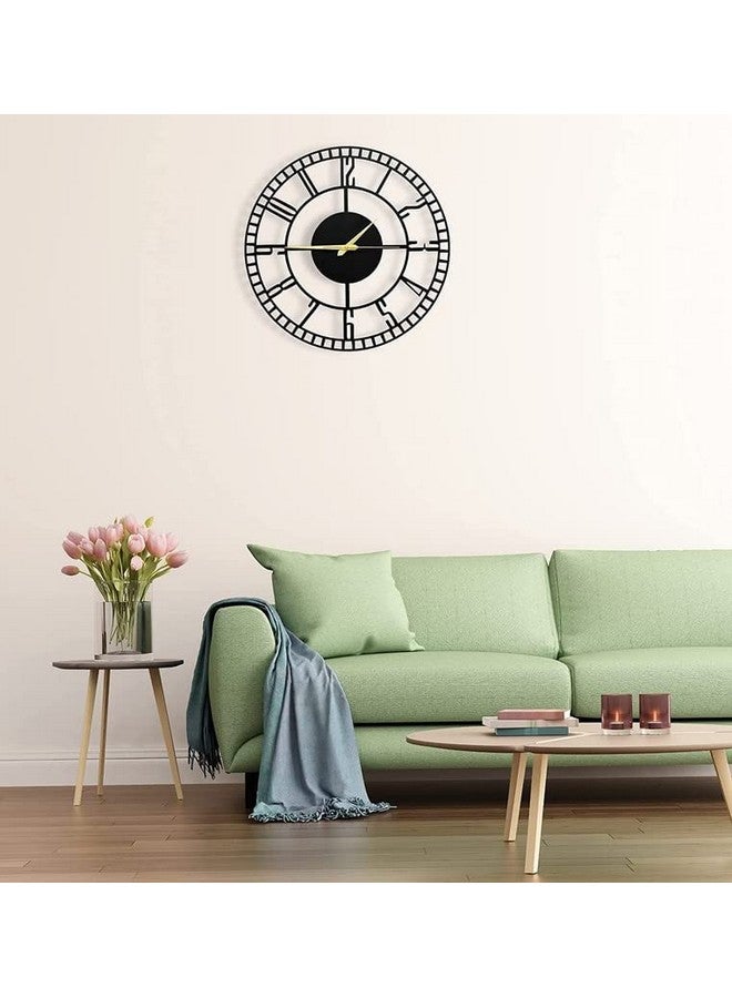 Hometrix The Art of Ingenuity Designer Stylish Metal Analog Wall Clock for Living Room, Antique,Big Size (Style 2, 40 Cm) (Black) - Image 4