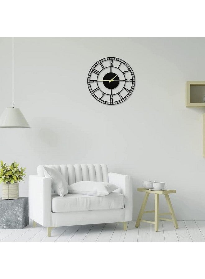 Hometrix The Art of Ingenuity Designer Stylish Metal Analog Wall Clock for Living Room, Antique,Big Size (Style 2, 40 Cm) (Black) - Image 3