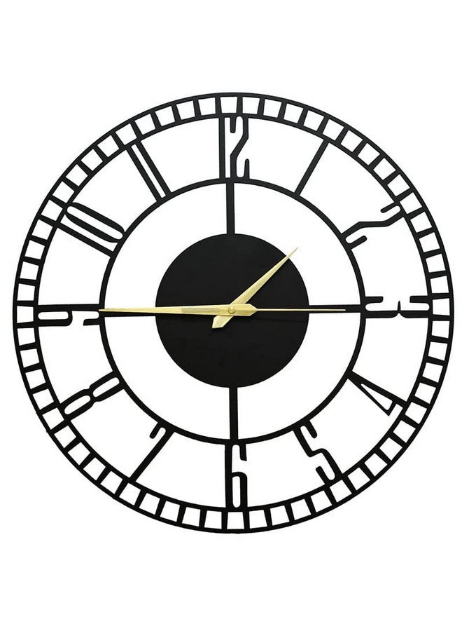 Hometrix The Art of Ingenuity Designer Stylish Metal Analog Wall Clock for Living Room, Antique,Big Size (Style 2, 40 Cm) (Black) - Image 1
