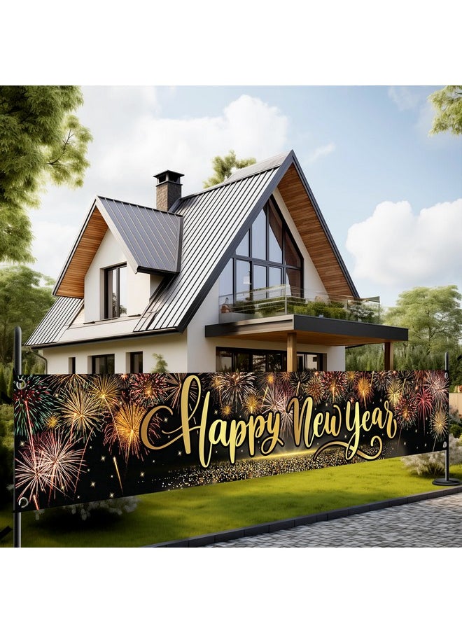 KATCHON Xtralarge Happy New Year Yard Sign 120X20 Inch Happy New Year Banner 2024 For Party Happy New Year Yard Banner For Happy New Year Decorations 2024 New Years Eve Party Supplies 2024  - Image 1