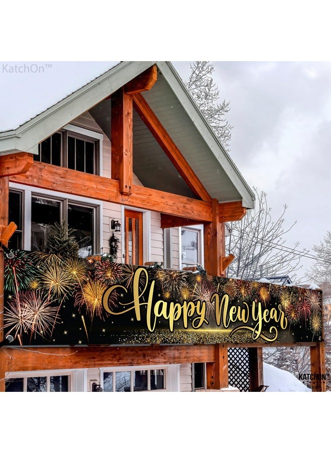KATCHON Xtralarge Happy New Year Yard Sign 120X20 Inch Happy New Year Banner 2024 For Party Happy New Year Yard Banner For Happy New Year Decorations 2024 New Years Eve Party Supplies 2024  - Image 3