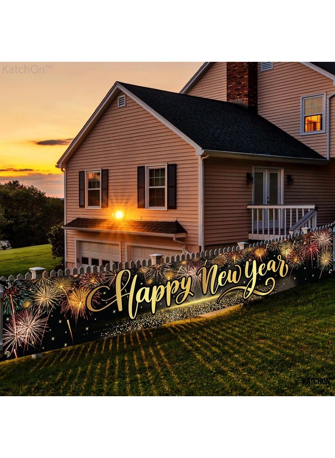 KATCHON Xtralarge Happy New Year Yard Sign 120X20 Inch Happy New Year Banner 2024 For Party Happy New Year Yard Banner For Happy New Year Decorations 2024 New Years Eve Party Supplies 2024  - Image 4