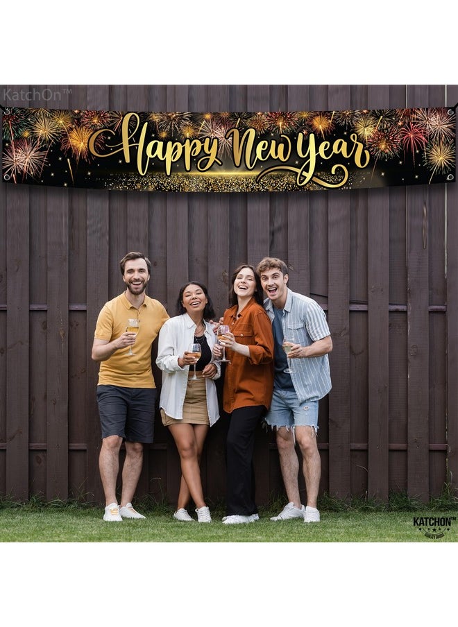 KATCHON Xtralarge Happy New Year Yard Sign 120X20 Inch Happy New Year Banner 2024 For Party Happy New Year Yard Banner For Happy New Year Decorations 2024 New Years Eve Party Supplies 2024  - Image 5