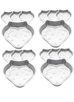 Strawberry Silicone Mold, 16 Pcs Oven Baking Molds Muffin Mini Tart Pans Mini Cake Molds Silicon Cup Cakes Trays Individual Cheesecake Pans Tartlet Carbon Steel Bozai Cake Paper Cup