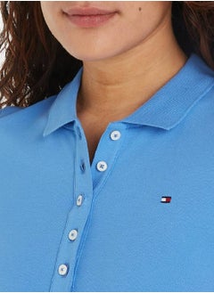 TOMMY HILFIGER Women's 1985 Collection Slim Fit Polo Dress -  Stretch organic cotton pique, Blue  - Image 4